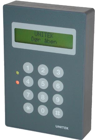T393-Mifare, Berøringsfri læser med tastatur og display, UniLock adgangskontrol, Unitek